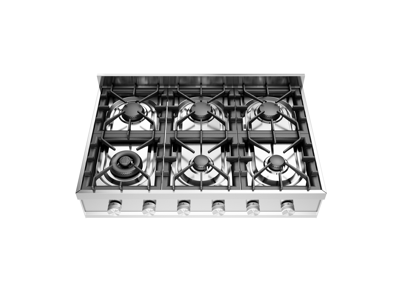 ILVE Professional Plus 90 cm frittstående gassplate med 6 brennere - Dual – måltegning 1