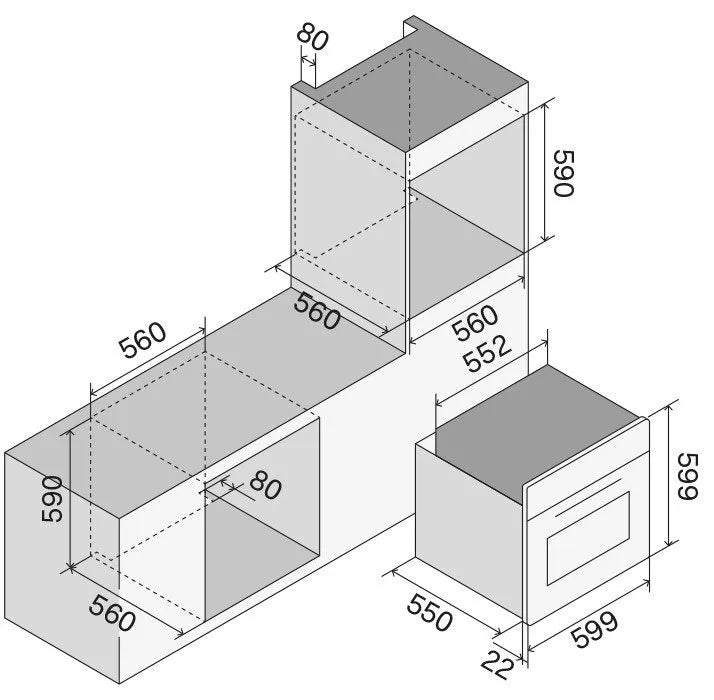 Ilve Nostalgie Varmeskuffe 60 cm, elektrisk opvarmet, 40-80°C, skridsikker, stabelbar, 10 cm højde – måltegning 1