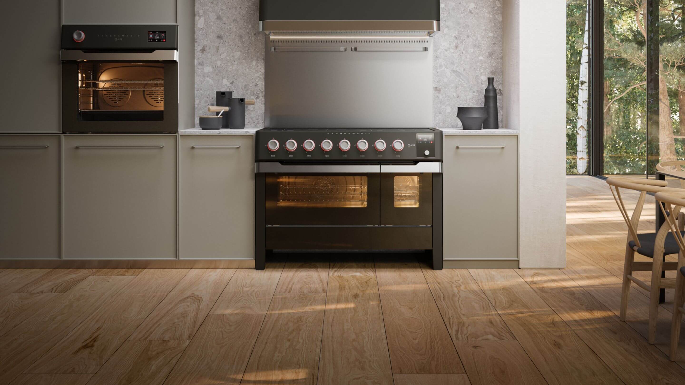 Luxury professional ranges in a modern kitchen