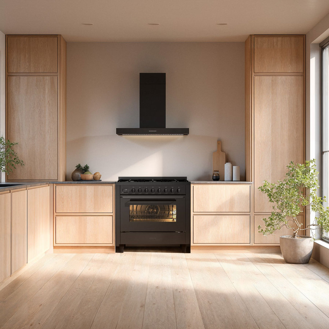 Komfyr - Pro Line - 90 cm - 6 gassbrennere, stort ovnsrom og skuff - Grafitt Matt