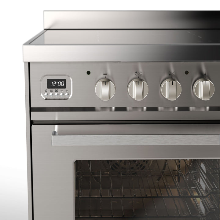 Komfur - Pro Line - 90 cm - Induktion - 5 zoner, 2 ovne & skuffe - Rustfrit stål