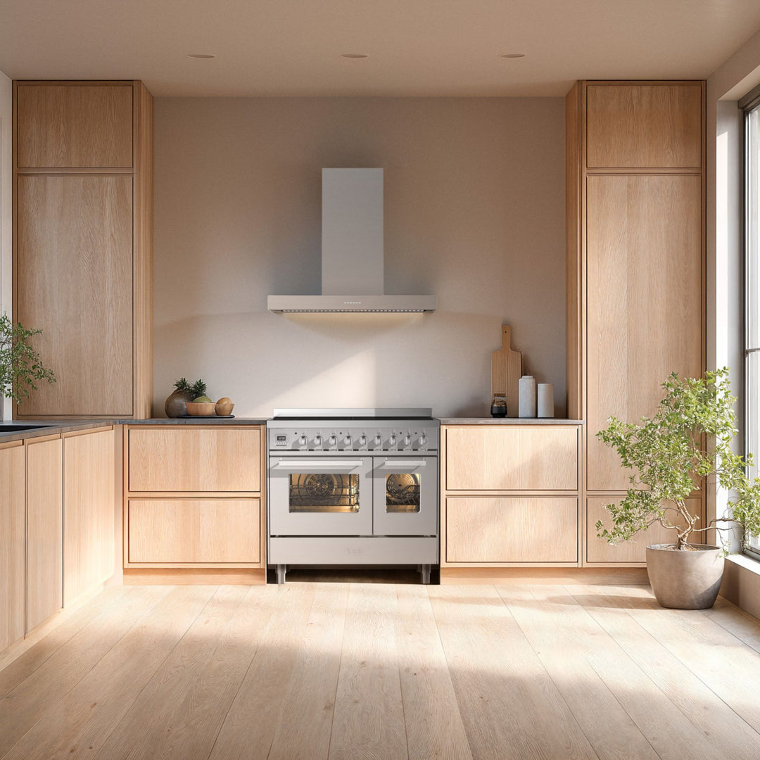 Komfur - Pro Line - 90 cm - Induktion - 5 zoner, 2 ovne & skuffe - Rustfrit stål