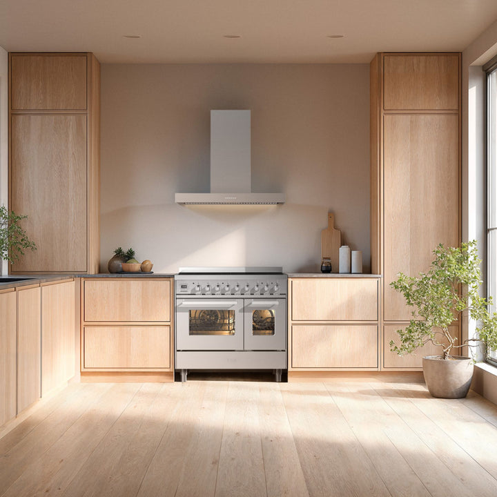 Komfur - Pro Line - 90 cm - Induktion - 5 zoner, 2 ovne & skuffe - Rustfrit stål