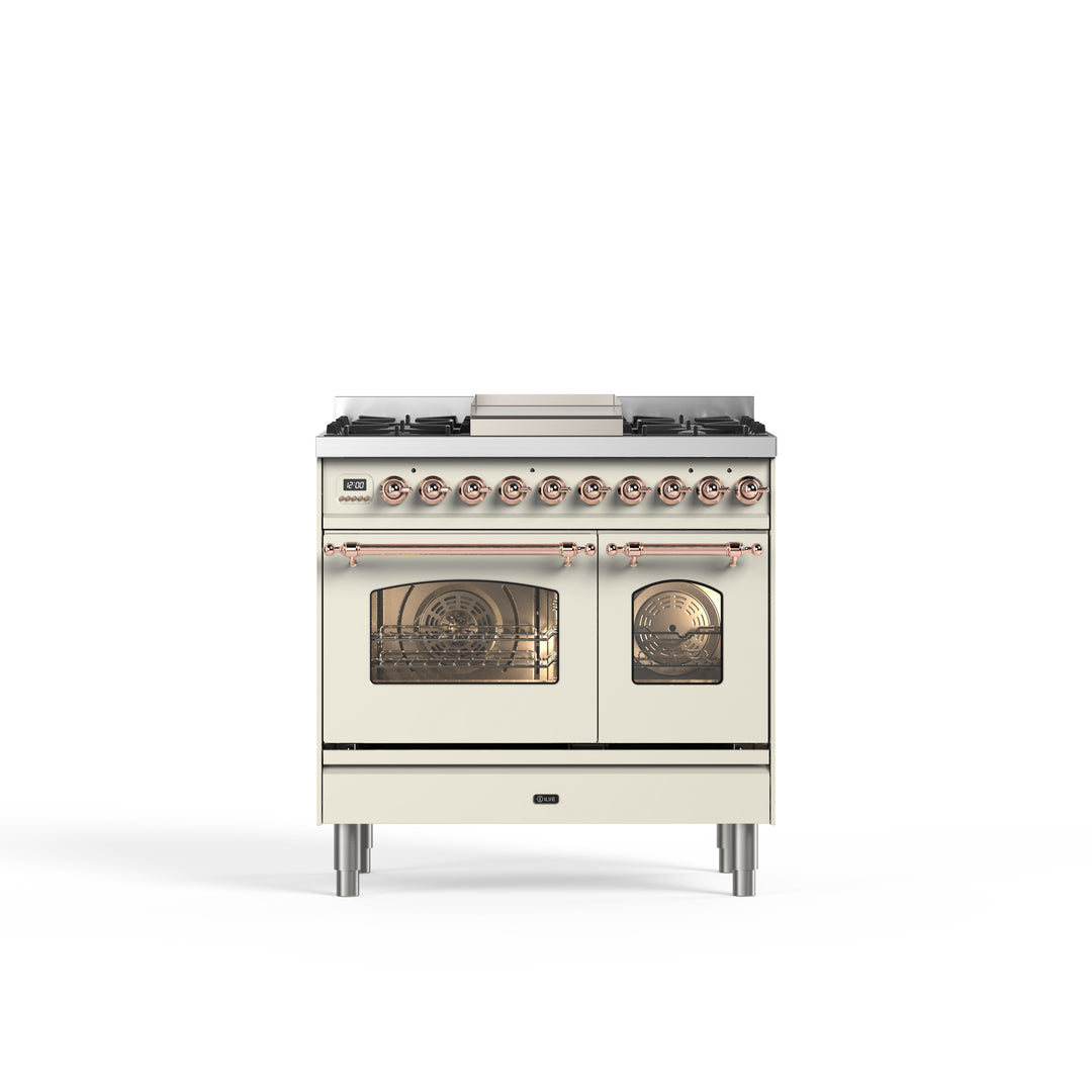 Komfur - Nostalgie - 90 cm - Gaskomfur/Induktion, 2 ovne