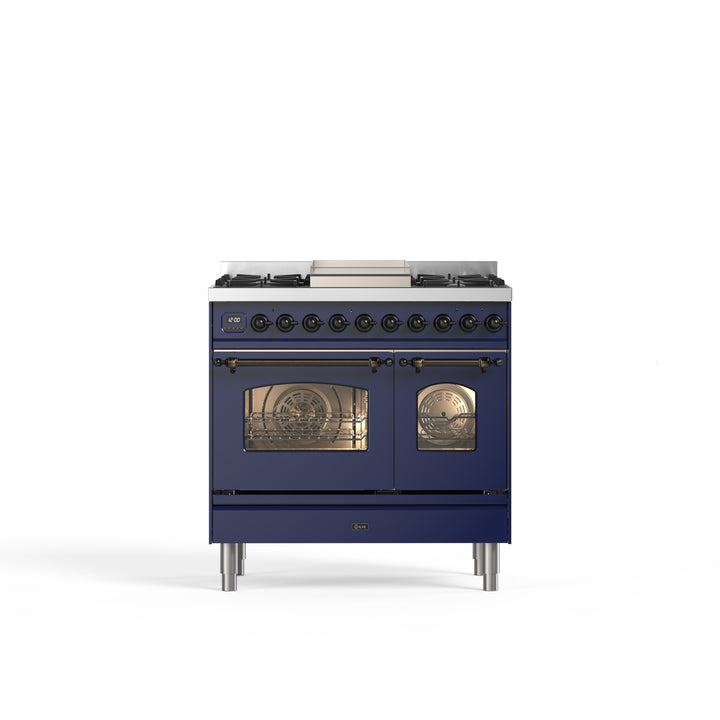 Komfur - Nostalgie - 90 cm - Gaskomfur/Induktion, 2 ovne