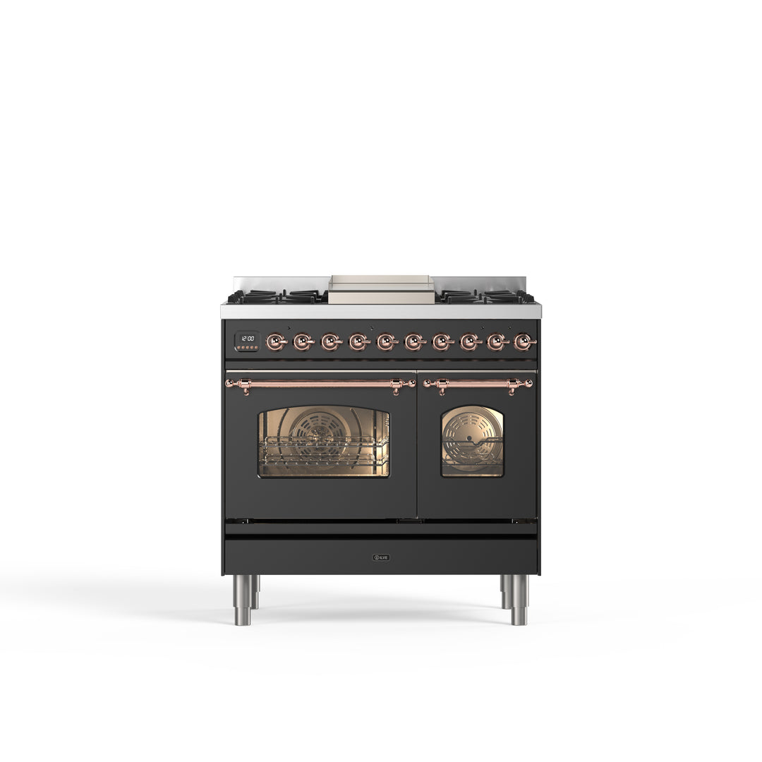 Komfur - Nostalgie - 90 cm - Gaskomfur/Induktion, 2 ovne