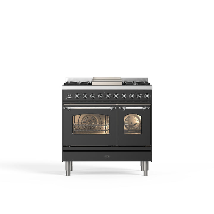 Komfur - Nostalgie - 90 cm - Gaskomfur/Induktion, 2 ovne