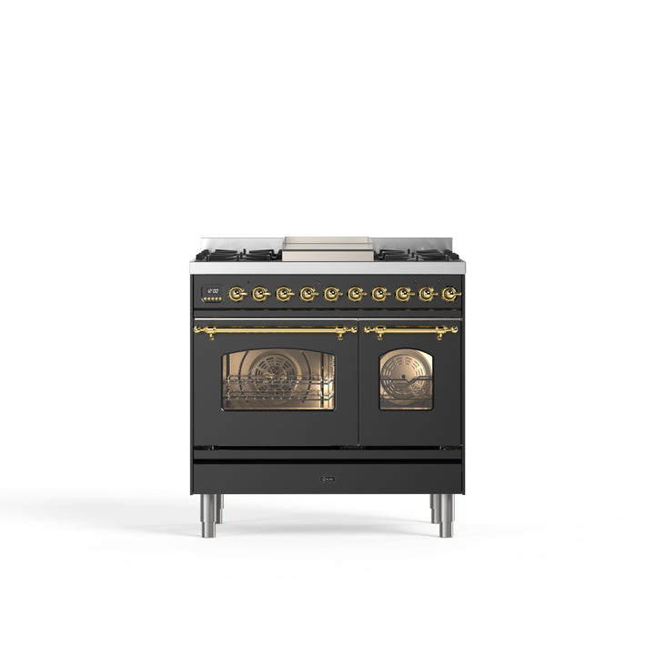 Komfur - Nostalgie - 90 cm - Gaskomfur/Induktion, 2 ovne