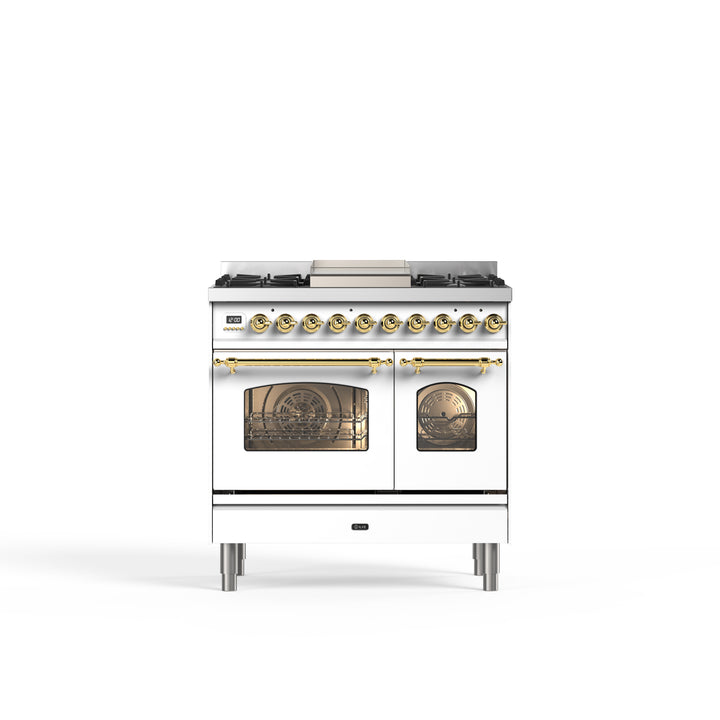 Komfur - Nostalgie - 90 cm - Gaskomfur/Induktion, 2 ovne