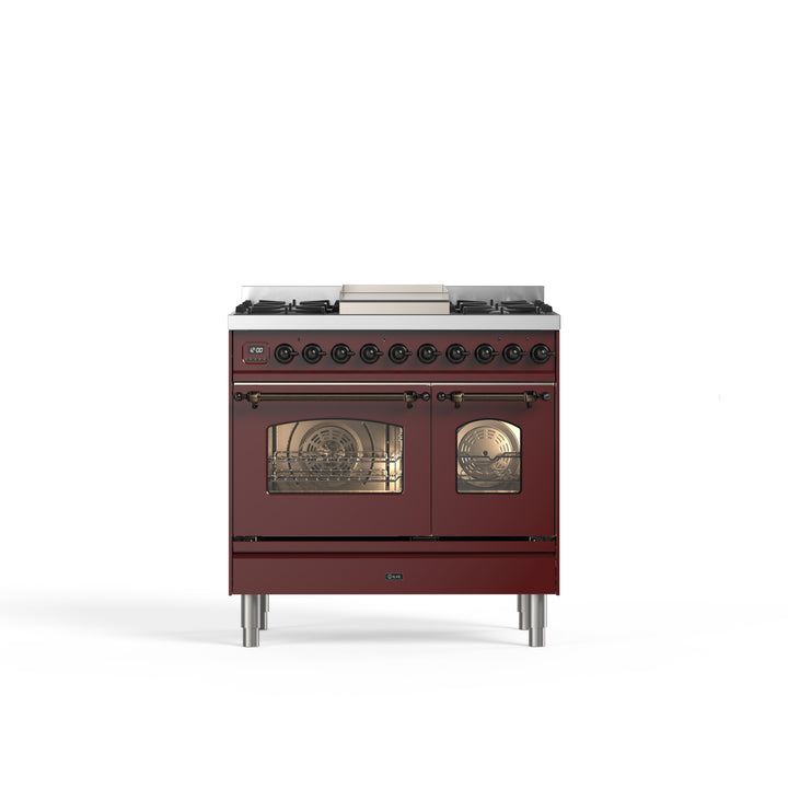 Komfur - Nostalgie - 90 cm - Gaskomfur/Induktion, 2 ovne