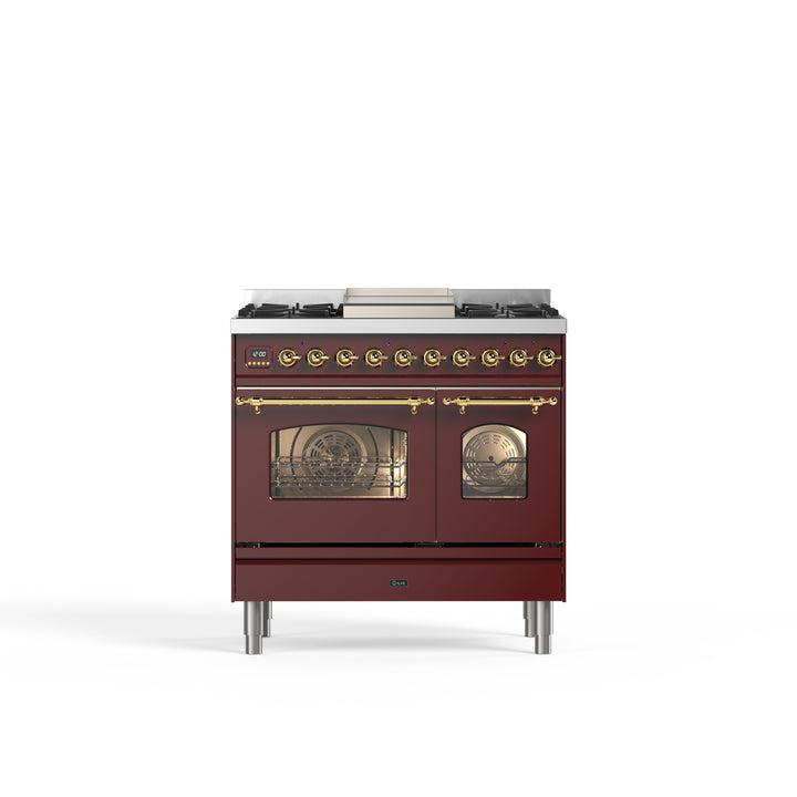 Komfur - Nostalgie - 90 cm - Gaskomfur/Induktion, 2 ovne