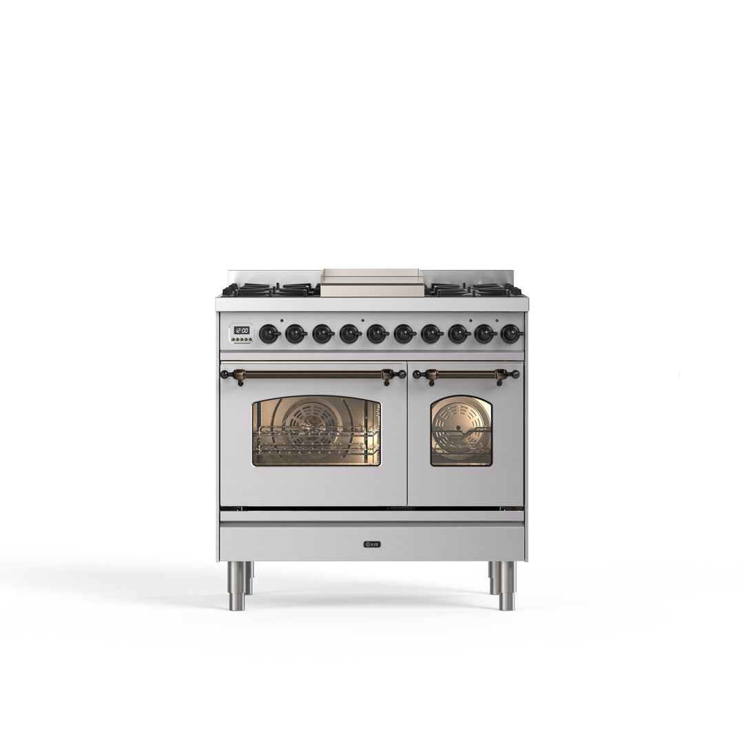 Komfur - Nostalgie - 90 cm - Gaskomfur/Induktion, 2 ovne