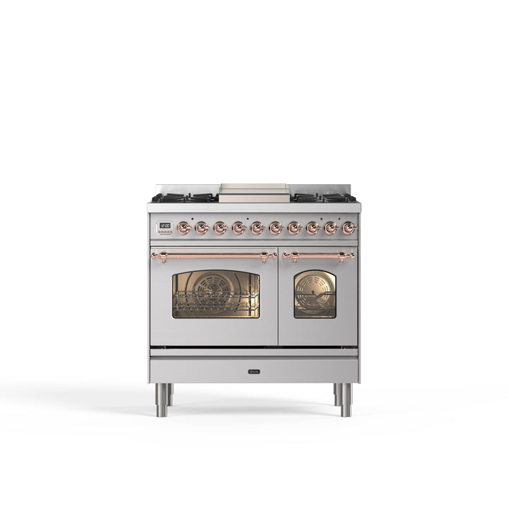 Komfur - Nostalgie - 90 cm - Gaskomfur/Induktion, 2 ovne