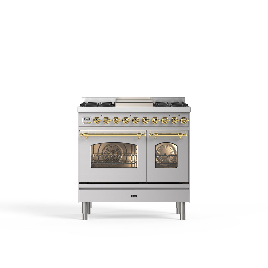 Komfur - Nostalgie - 90 cm - Gaskomfur/Induktion, 2 ovne