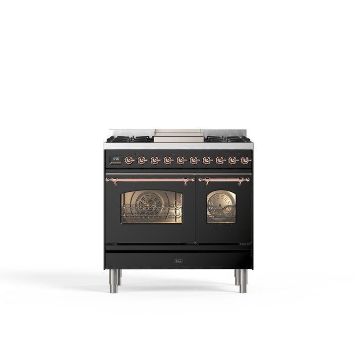 Komfur - Nostalgie - 90 cm - Gaskomfur/Induktion, 2 ovne