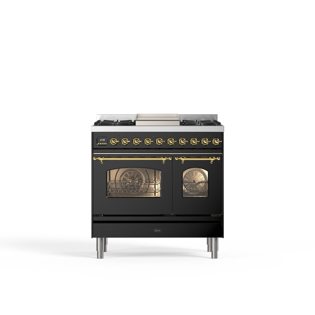 Komfur - Nostalgie - 90 cm - Gaskomfur/Induktion, 2 ovne