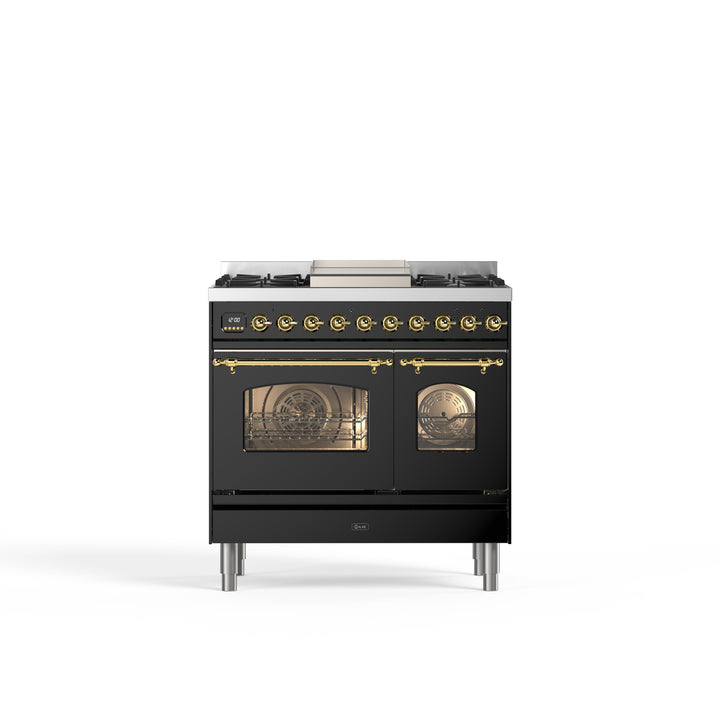 Komfur - Nostalgie - 90 cm - Gaskomfur/Induktion, 2 ovne